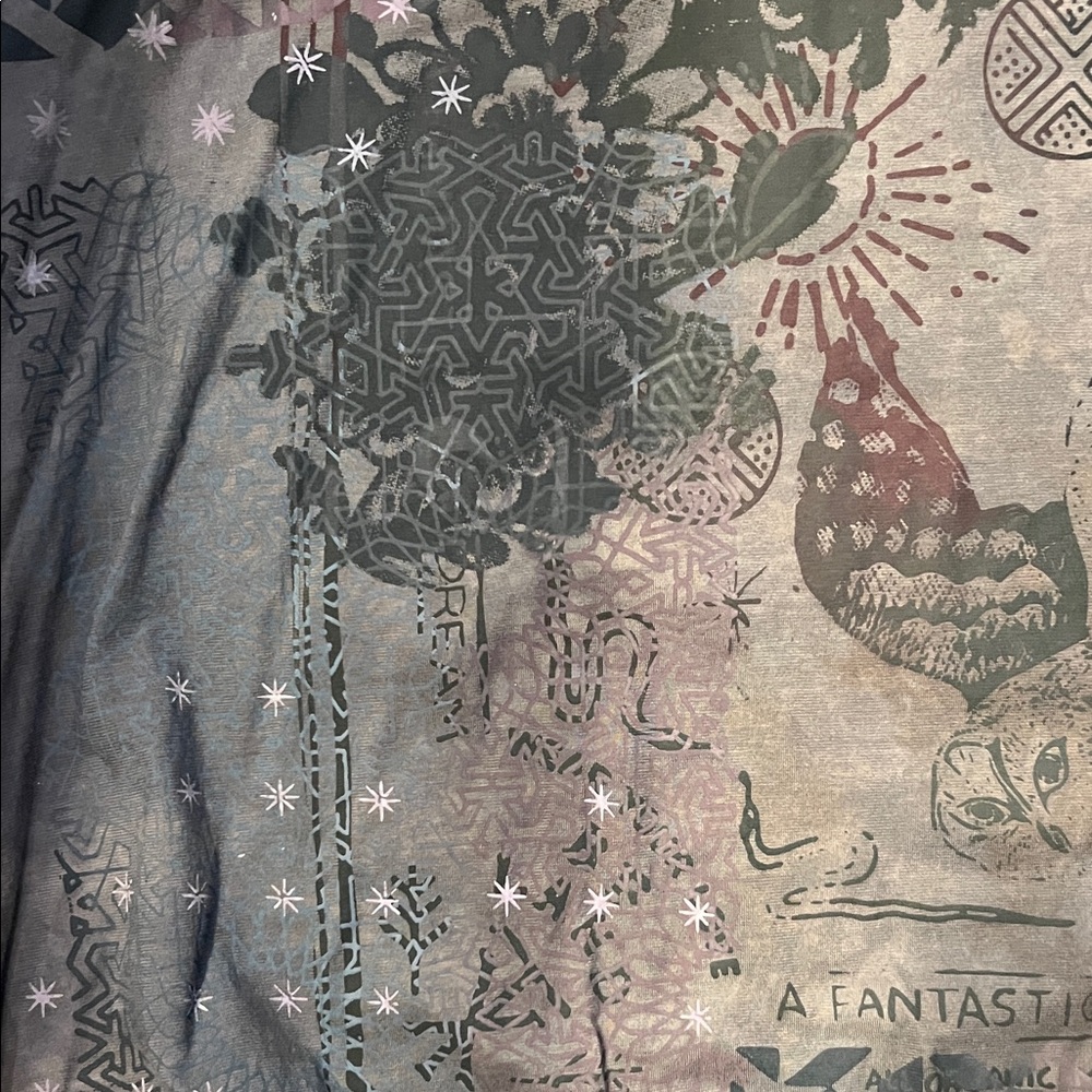 Blue Fish Graphic Long Sleeve Tunic Top - Picture 7 of 13